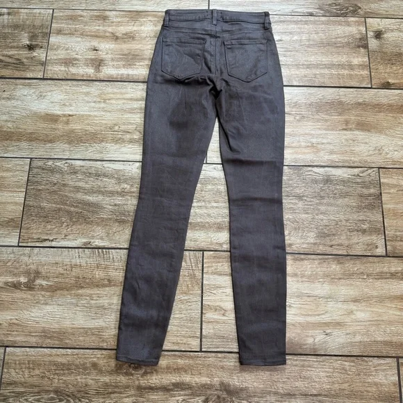 L’agence High Rise Marguerite Skinny Espresso Brown Coated Size 24 Stretch Jeans - Picture 4 of 12